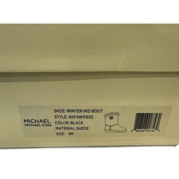 Michael Michael Kors Suede Leather Shearling Sheepskin Fur Black Boots US Size 6 - Picture 6 of 8